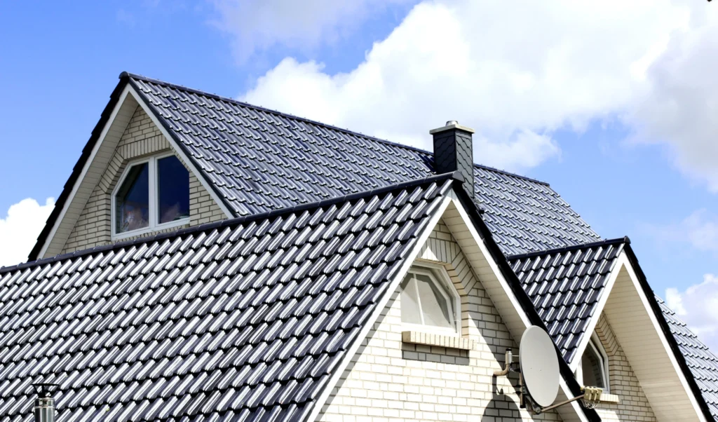 There are many different roofing options for financing, such as this one, a metal tile roof.