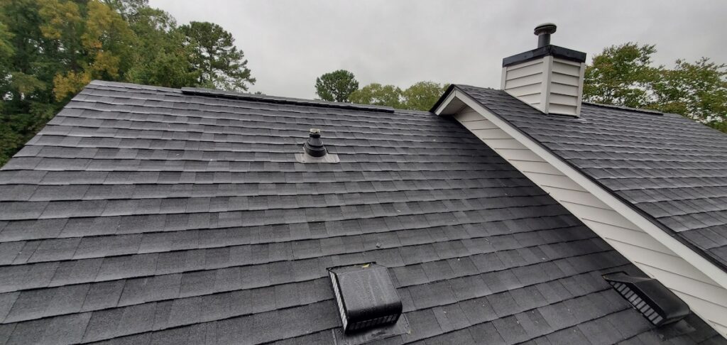 New roof on a white house