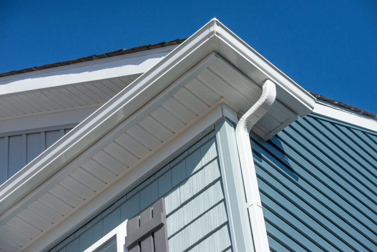 Colonial white gutter guard system, fascia, drip edge, soffit pr